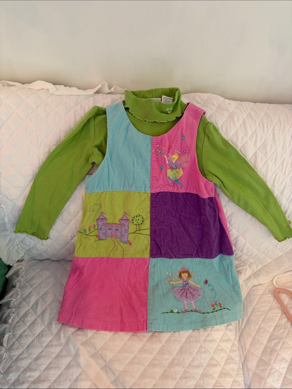 Talbots Kids Fairytale Collection Colorblock Fairy Patchwork corduroy dress